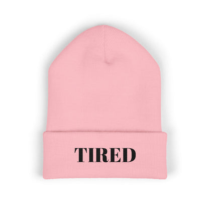 Tired Cuffed Beanie, Embroidered Beanie Hat, Eco-Friendly Accessories, Winter Warm Hat