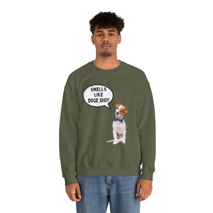Funny Dog Lover Sweatshirt - 'Smells Like Doge Sh*t!' Crewneck