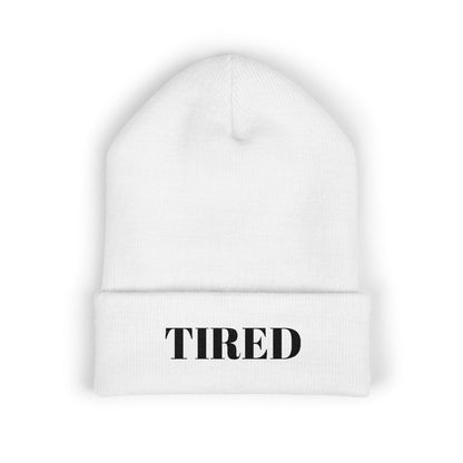 Tired Cuffed Beanie, Embroidered Beanie Hat, Eco-Friendly Accessories, Winter Warm Hat