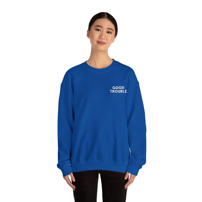 GoodTrouble Embroidered Unisex Crewneck Sweatshirt - Comfort Meets Activism