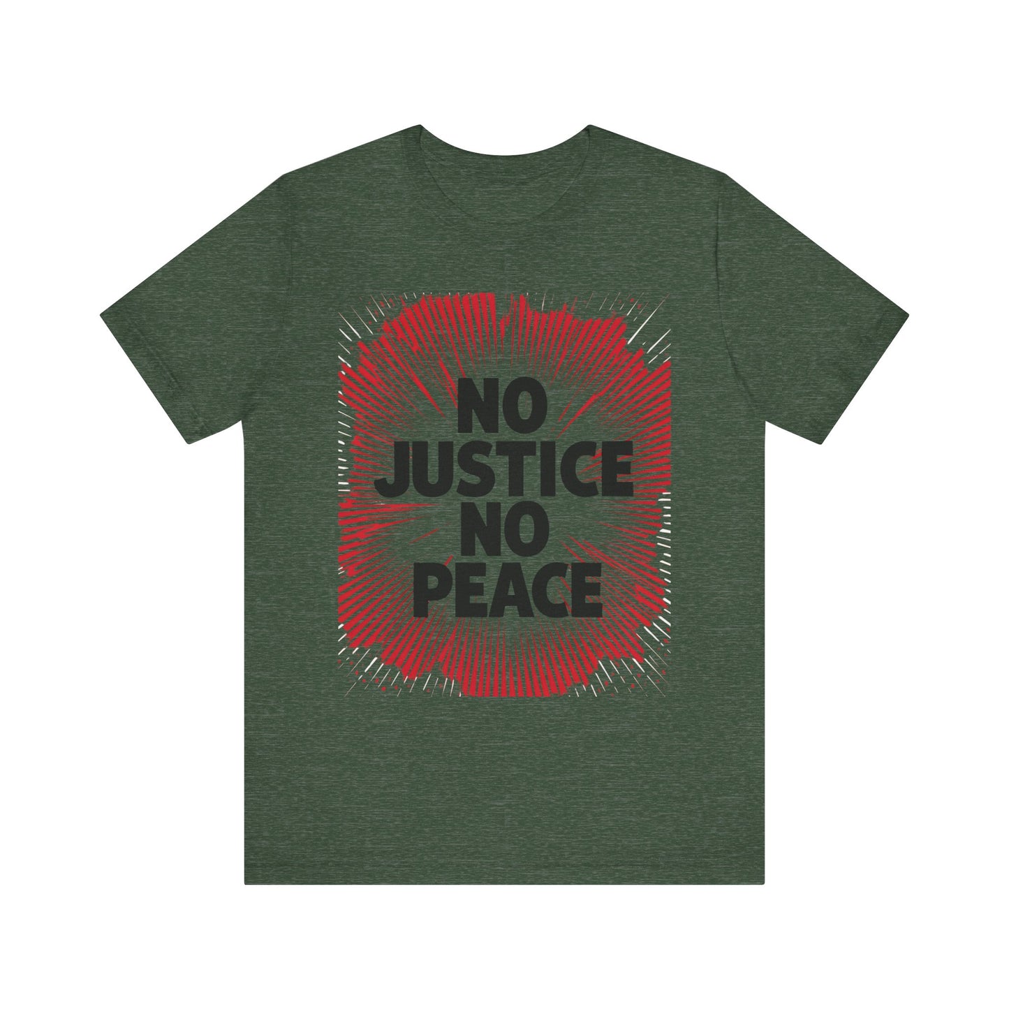 No Justice No Peace Tee - Unisex Jersey Short Sleeve Shirt, Statement Tee, Gift for Activists, Casual Wear, Hands Off Protest