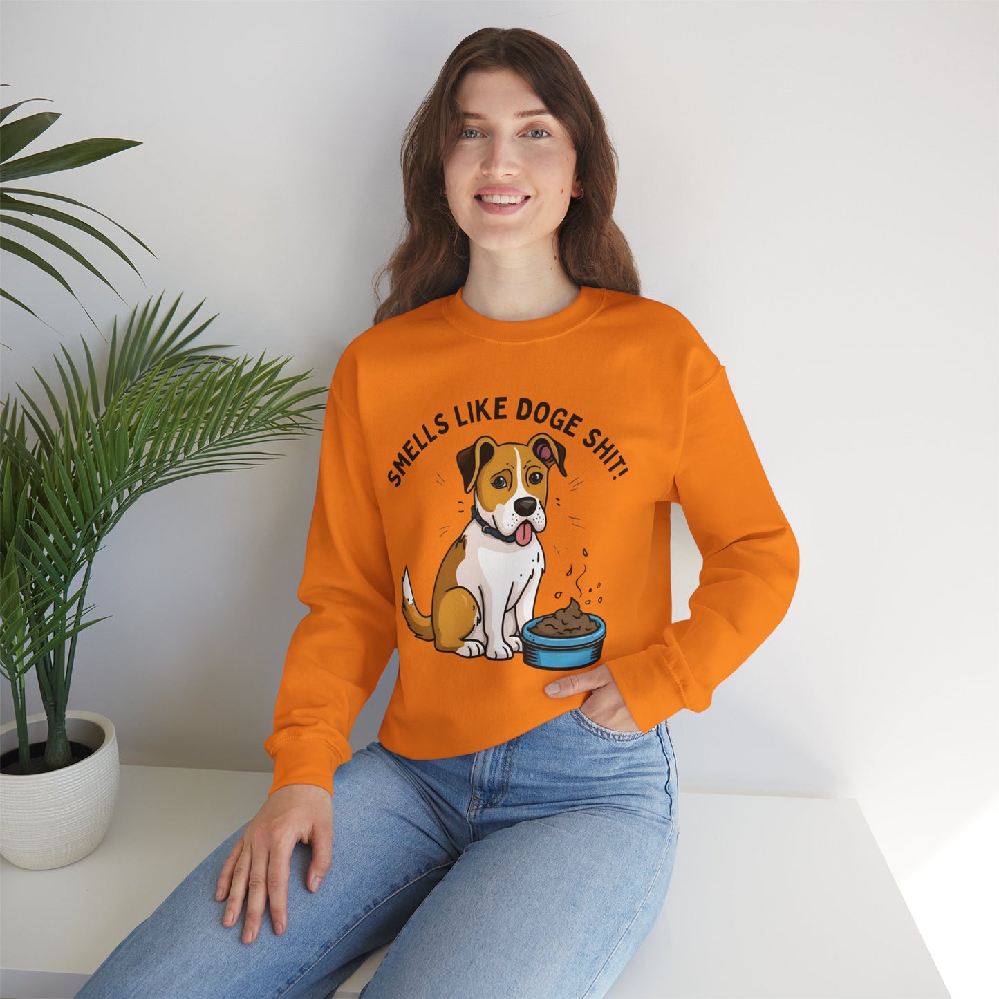 Funny Dog Lover Sweatshirt - 'Smells Like Doge Sh*t!' Crewneck