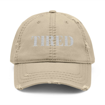 Tired Distressed Dad Hat, Relaxed Cap, Gift for Dads, Casual Wear, Trendy Statement Hat