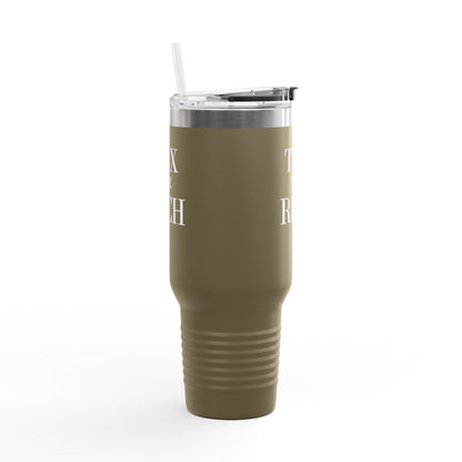 Tax The Rich Insulated Travel Mug, 40oz, Perfect Gift for Coffee Lovers, Road Trips, and Hands Off Protest Tumbler