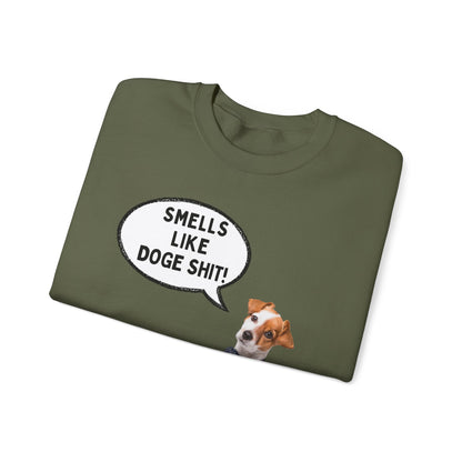 Funny Dog Lover Sweatshirt - 'Smells Like Doge Sh*t!' Crewneck