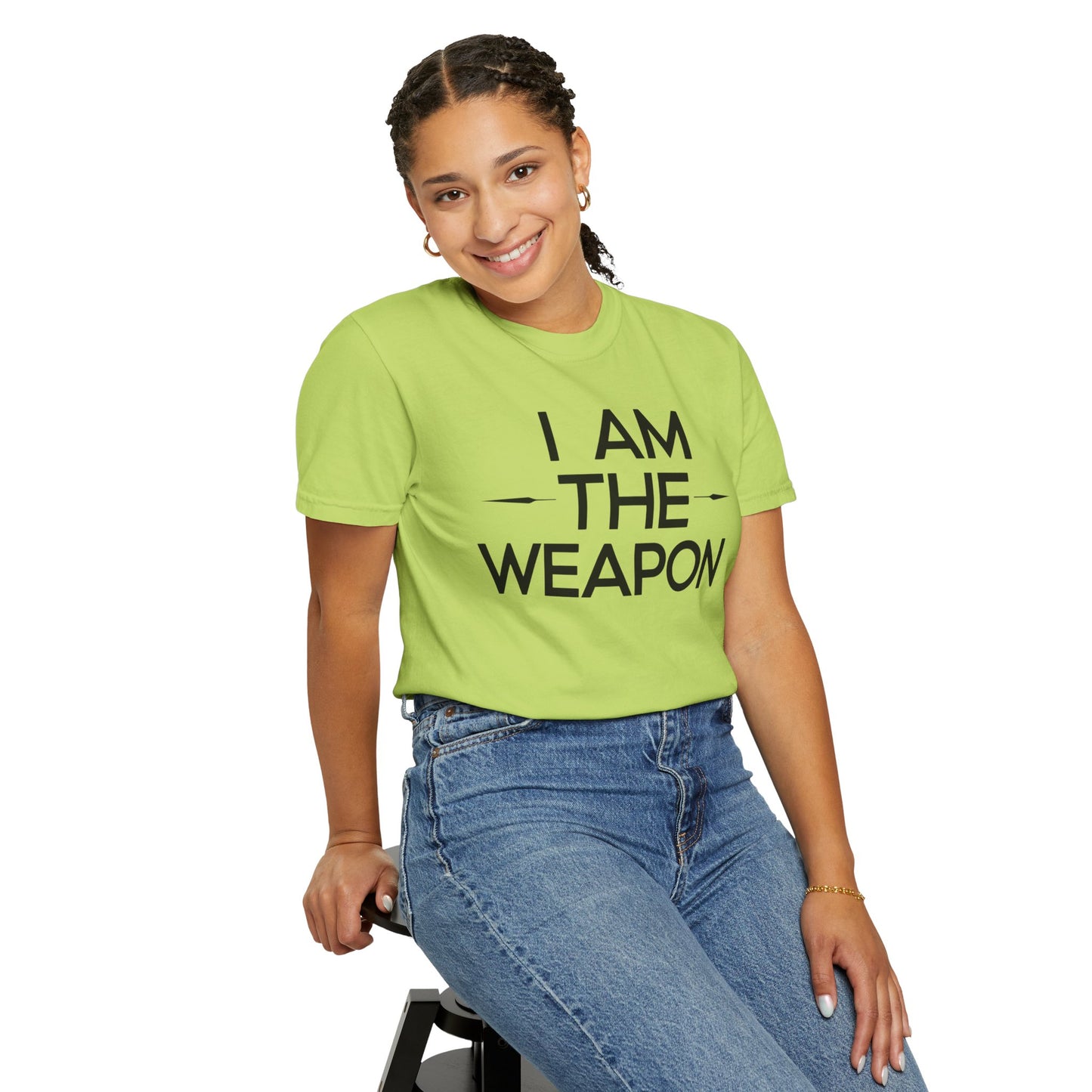 Unisex Garment-Dyed T-shirt - Motivational 'I Am The Weapon' Quote