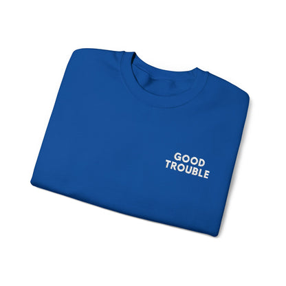 GoodTrouble Embroidered Unisex Crewneck Sweatshirt - Comfort Meets Activism