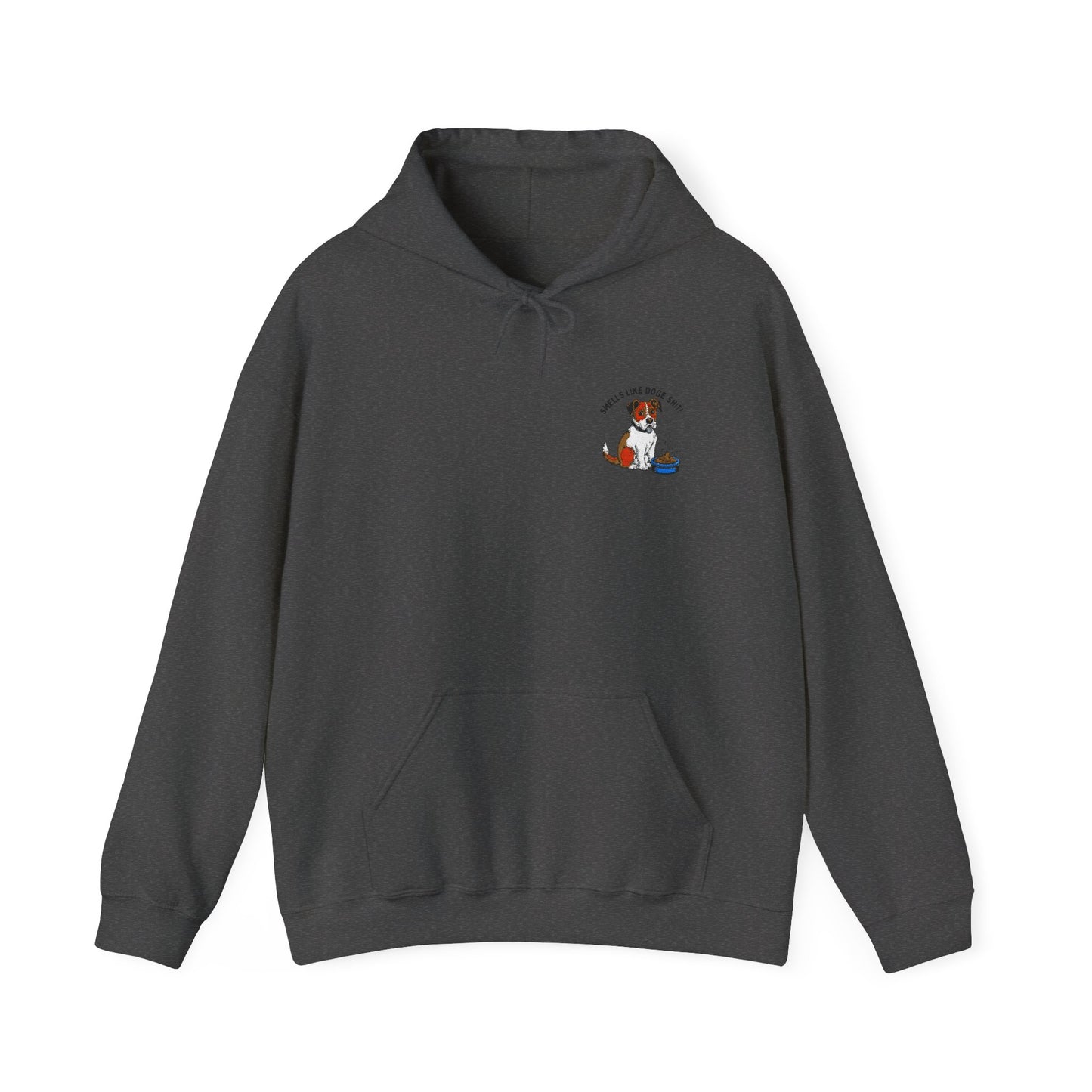 "Smells Like Doge Shit" Embroidered Unisex Heavy Blend Hooded Sweatshirt - Empowering Comfort for Every Occasion