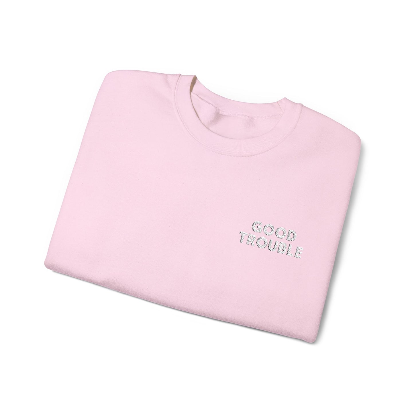 GoodTrouble Embroidered Unisex Crewneck Sweatshirt - Comfort Meets Activism
