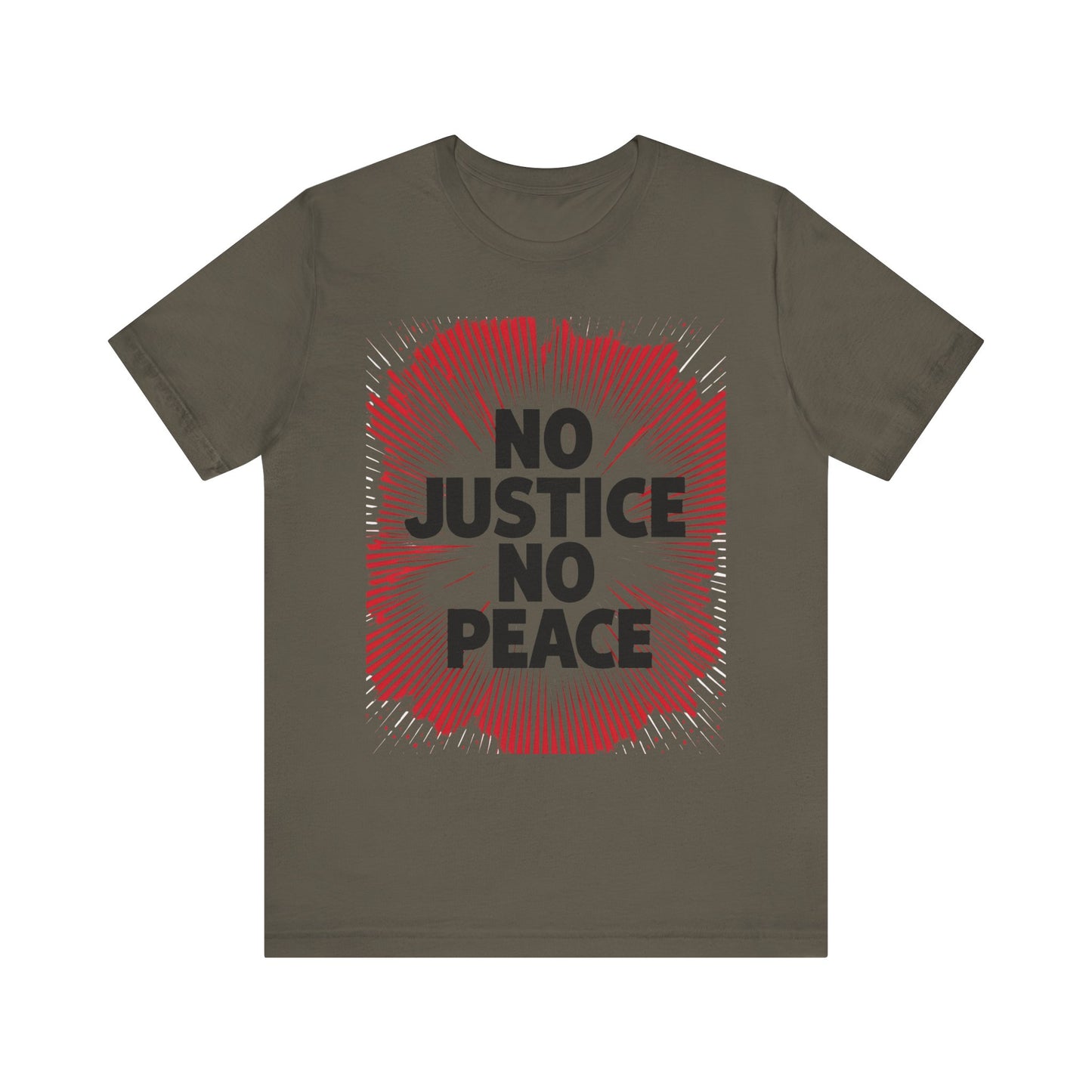 No Justice No Peace Tee - Unisex Jersey Short Sleeve Shirt, Statement Tee, Gift for Activists, Casual Wear, Hands Off Protest