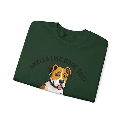Funny Dog Lover Sweatshirt - 'Smells Like Doge Sh*t!' Crewneck