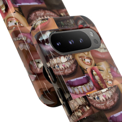 Gold Grillz Bold Phone Case, For The Culture Tough Phone Cover, Statement Accessory, Unique Tech Gift
