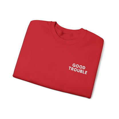 GoodTrouble Embroidered Unisex Crewneck Sweatshirt - Comfort Meets Activism