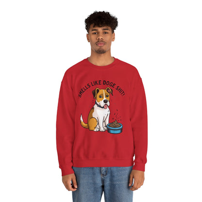 Funny Dog Lover Sweatshirt - 'Smells Like Doge Sh*t!' Crewneck