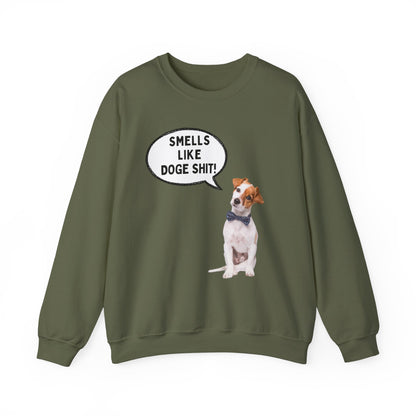Funny Dog Lover Sweatshirt - 'Smells Like Doge Sh*t!' Crewneck