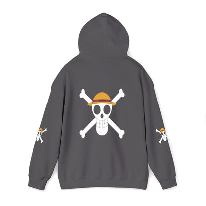Straw Hat Pirates' Jolly Roger Embroidered Hoodie Design,  Protest streetwear