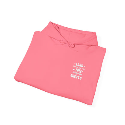 Land of The Free Home of The Ghetto Hoodie, Embroidered Design,  Protest streetwear