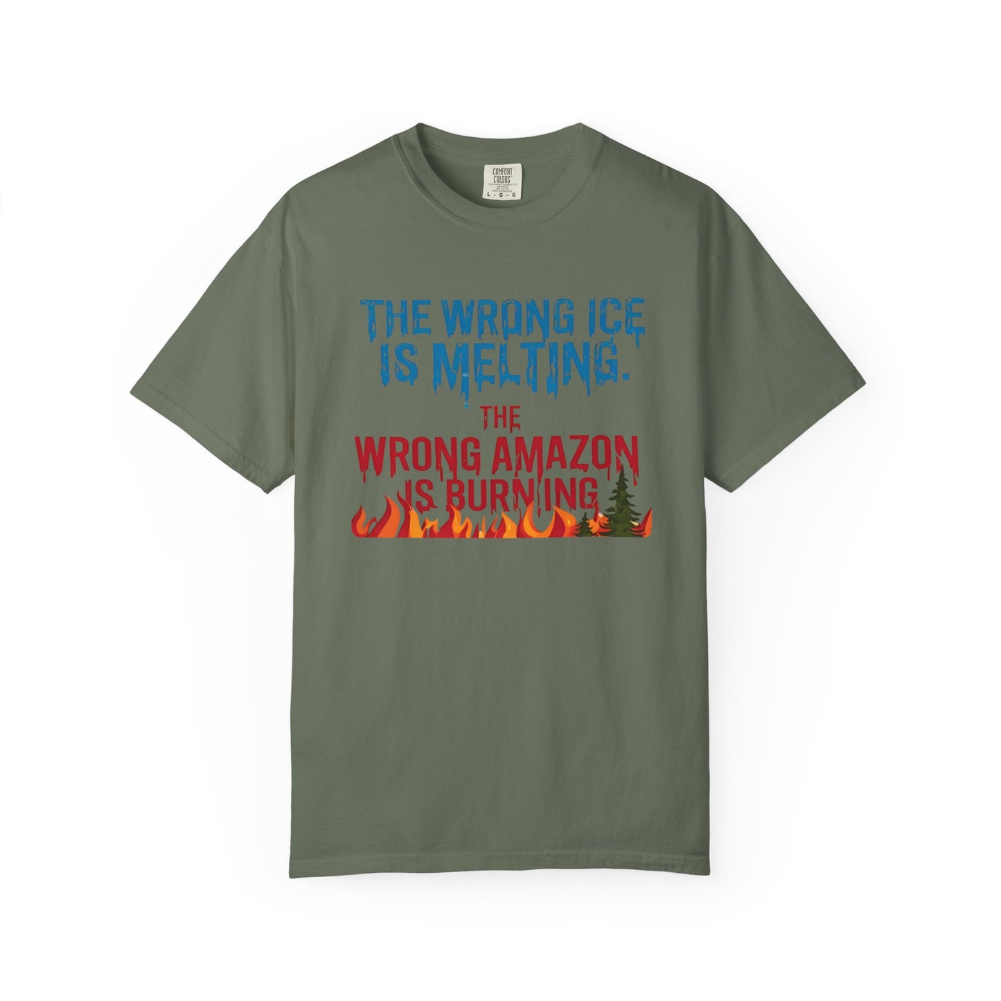 The Wrong Ice Is Melting The Wrong Amazon Is Burning Eco-Conscious Unisex T-Shirt - Climate Change Awareness Tee