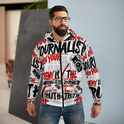 You Only Target Journalists When Your Enemy  Is The Truth - Unisex Zip Hoodie (AOP)