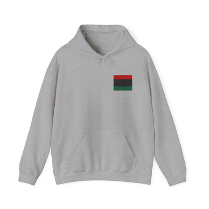 Pan African Embroidered Heritage Hoodie - Cozy Unisex Sweatshirt, Black History Month, Gift for Friends, Streetwear Style