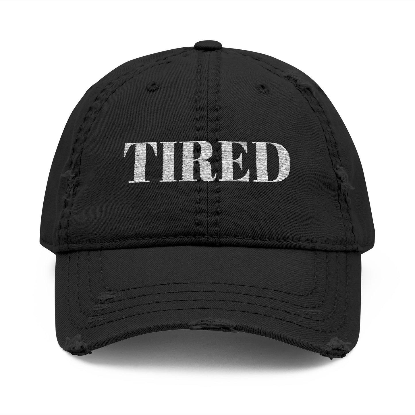 Tired Distressed Dad Hat, Relaxed Cap, Gift for Dads, Casual Wear, Trendy Statement Hat