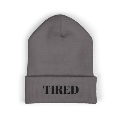 Tired Cuffed Beanie, Embroidered Beanie Hat, Eco-Friendly Accessories, Winter Warm Hat
