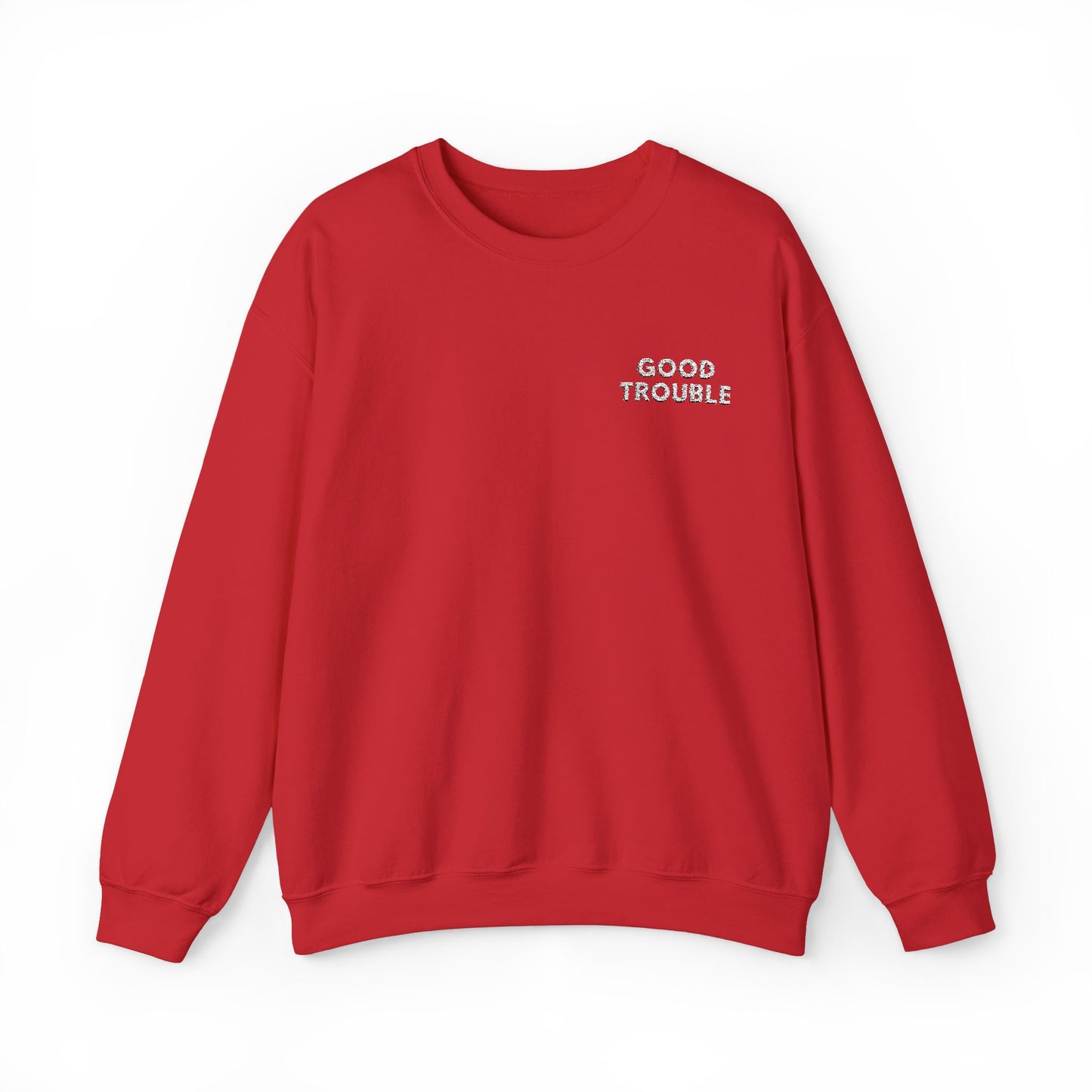 GoodTrouble Embroidered Unisex Crewneck Sweatshirt - Comfort Meets Activism