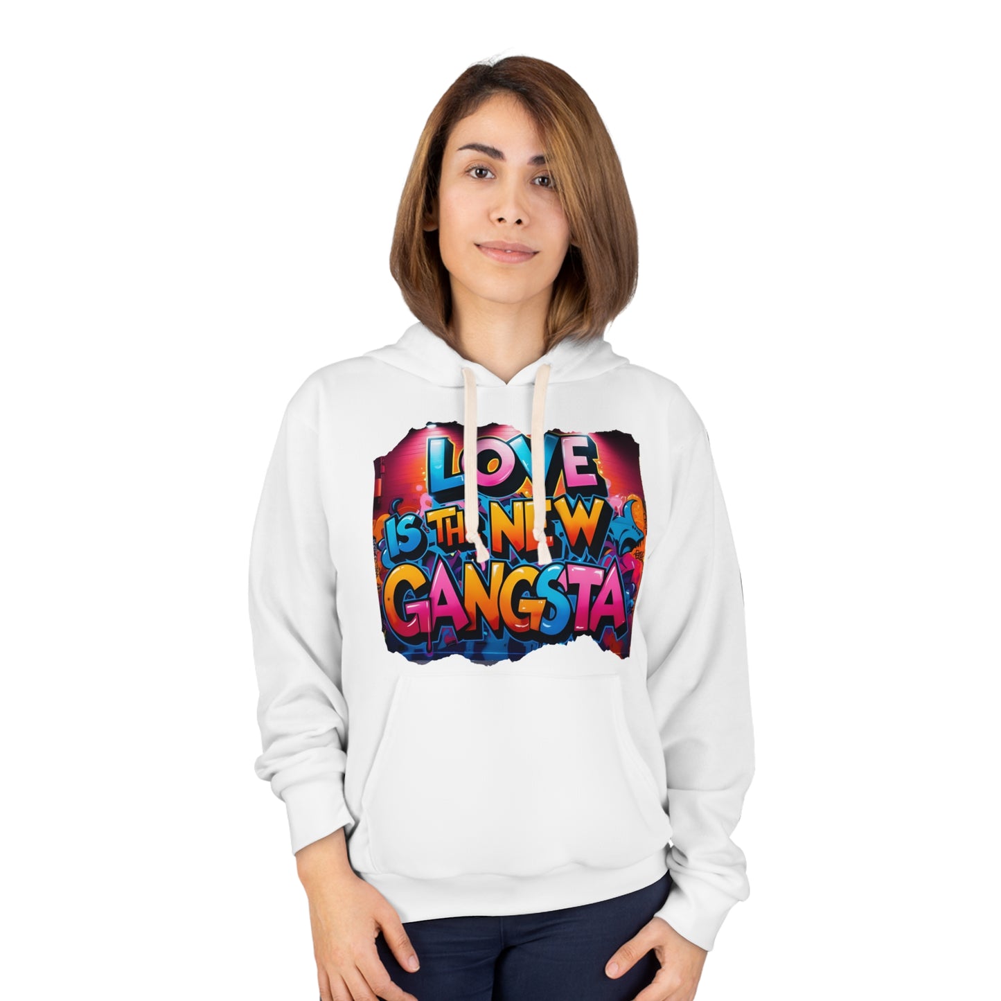 Love is The New Gangsta - Unisex Pullover Hoodie (AOP)