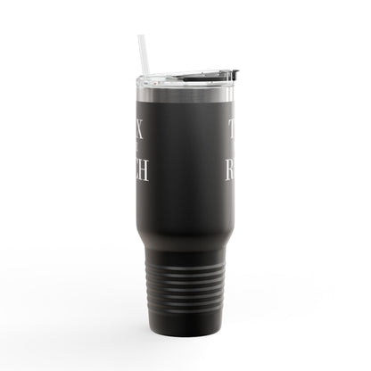 Tax The Rich Insulated Travel Mug, 40oz, Perfect Gift for Coffee Lovers, Road Trips, and Hands Off Protest Tumbler