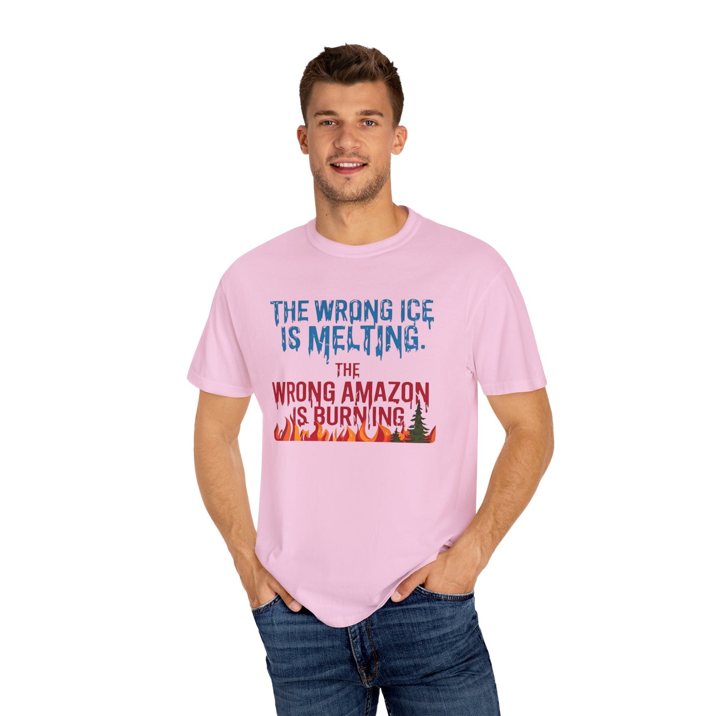 The Wrong Ice Is Melting The Wrong Amazon Is Burning Eco-Conscious Unisex T-Shirt - Climate Change Awareness Tee