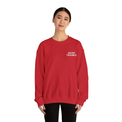 GoodTrouble Embroidered Unisex Crewneck Sweatshirt - Comfort Meets Activism