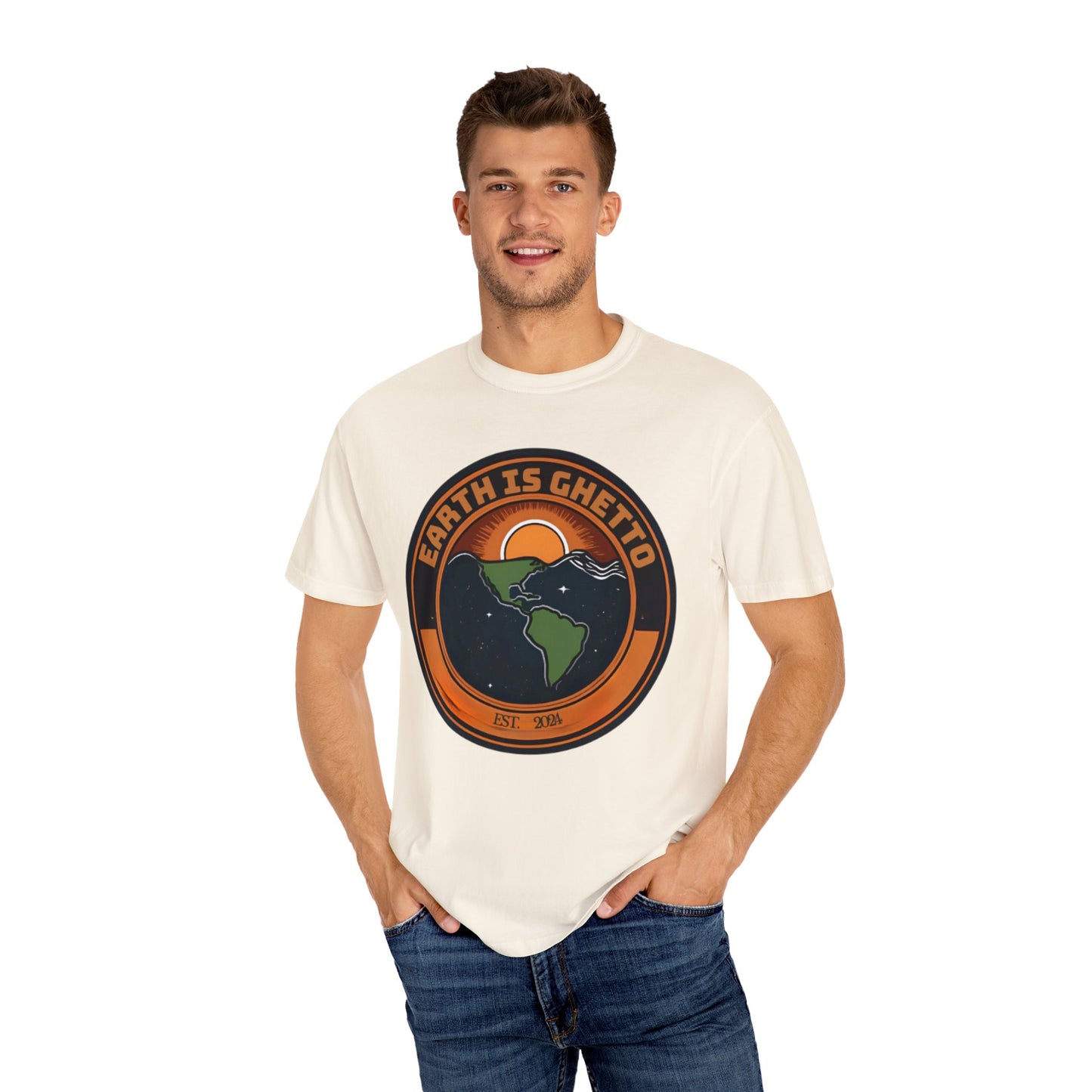 Earth is Ghetto  - Unisex Garment-Dyed T-shirt