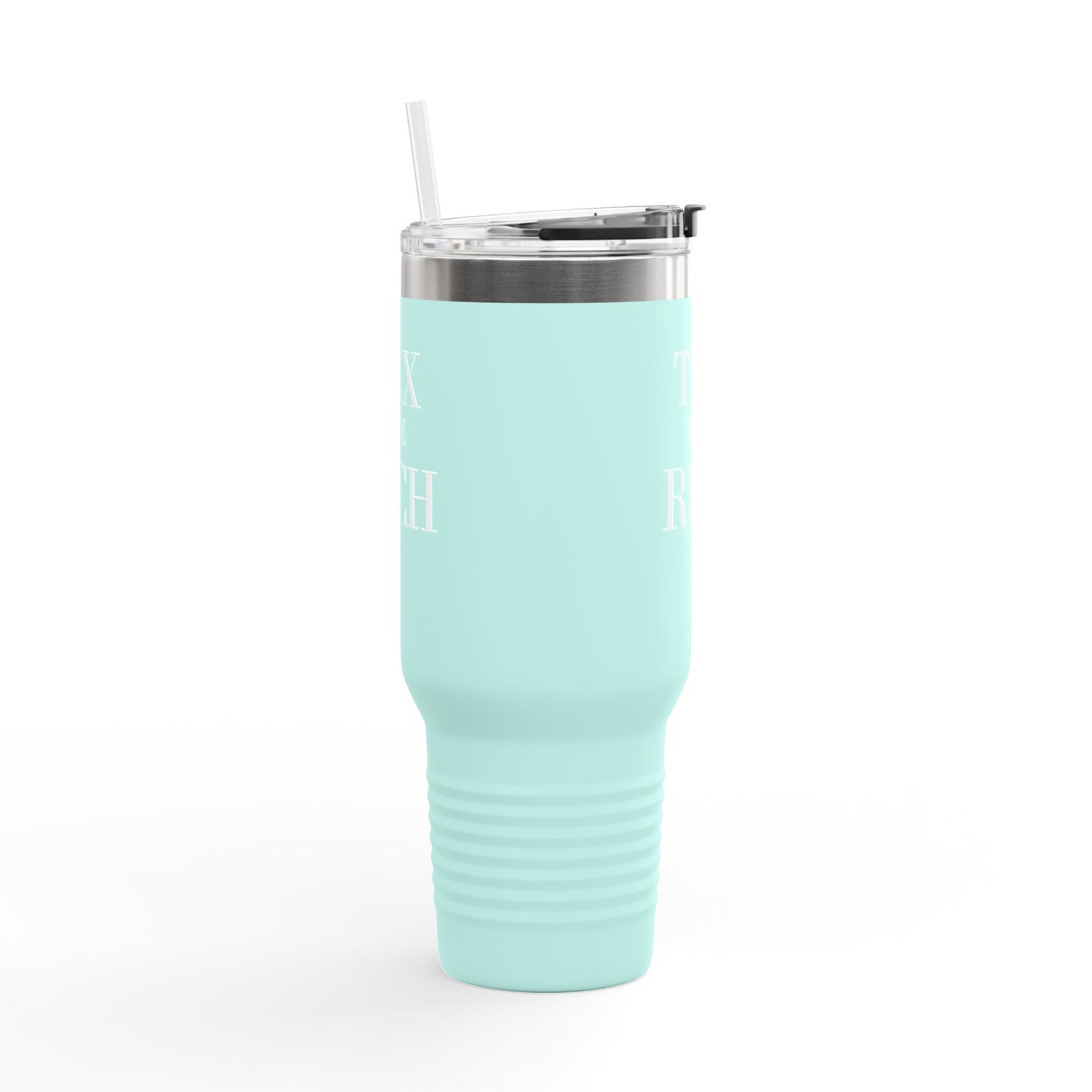 Tax The Rich Insulated Travel Mug, 40oz, Perfect Gift for Coffee Lovers, Road Trips, and Hands Off Protest Tumbler