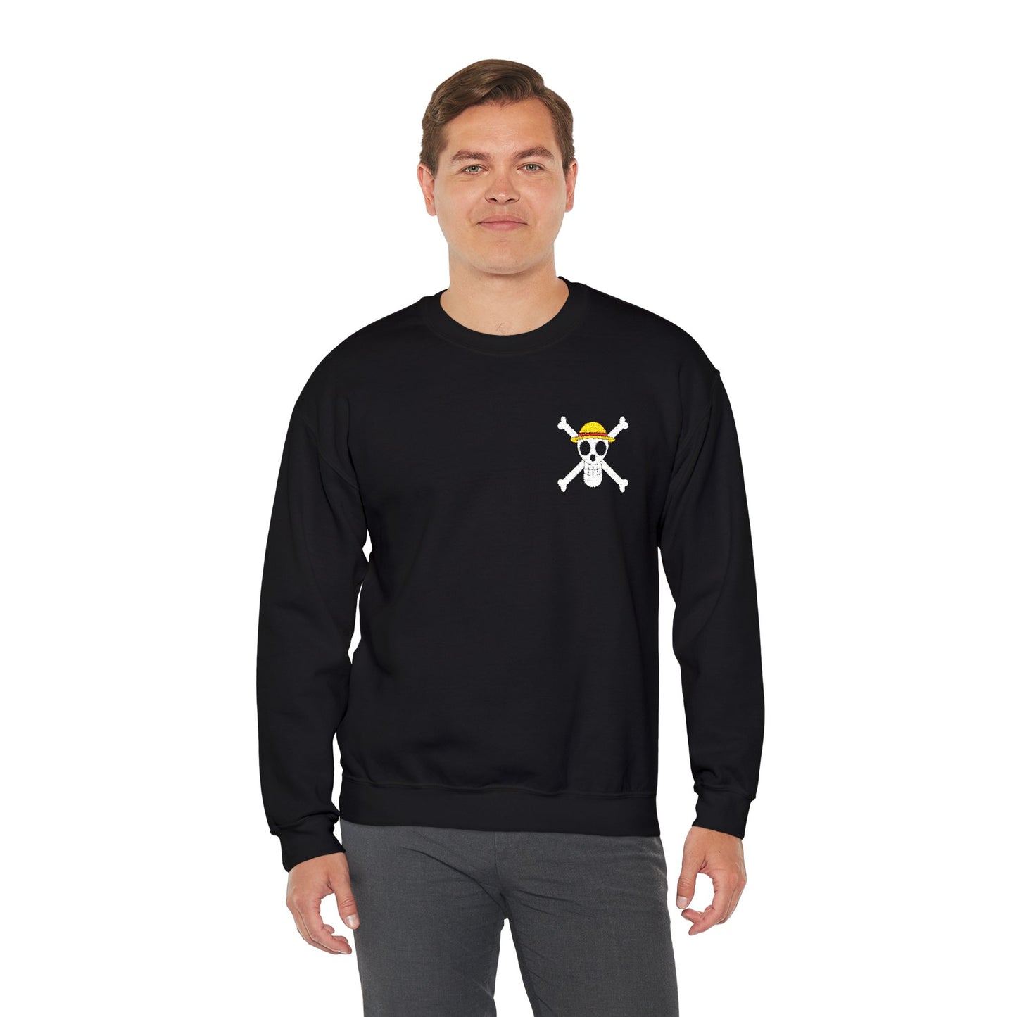 Straw Hat Pirates' Jolly Roger Embroidered Unisex Crewneck Sweatshirt