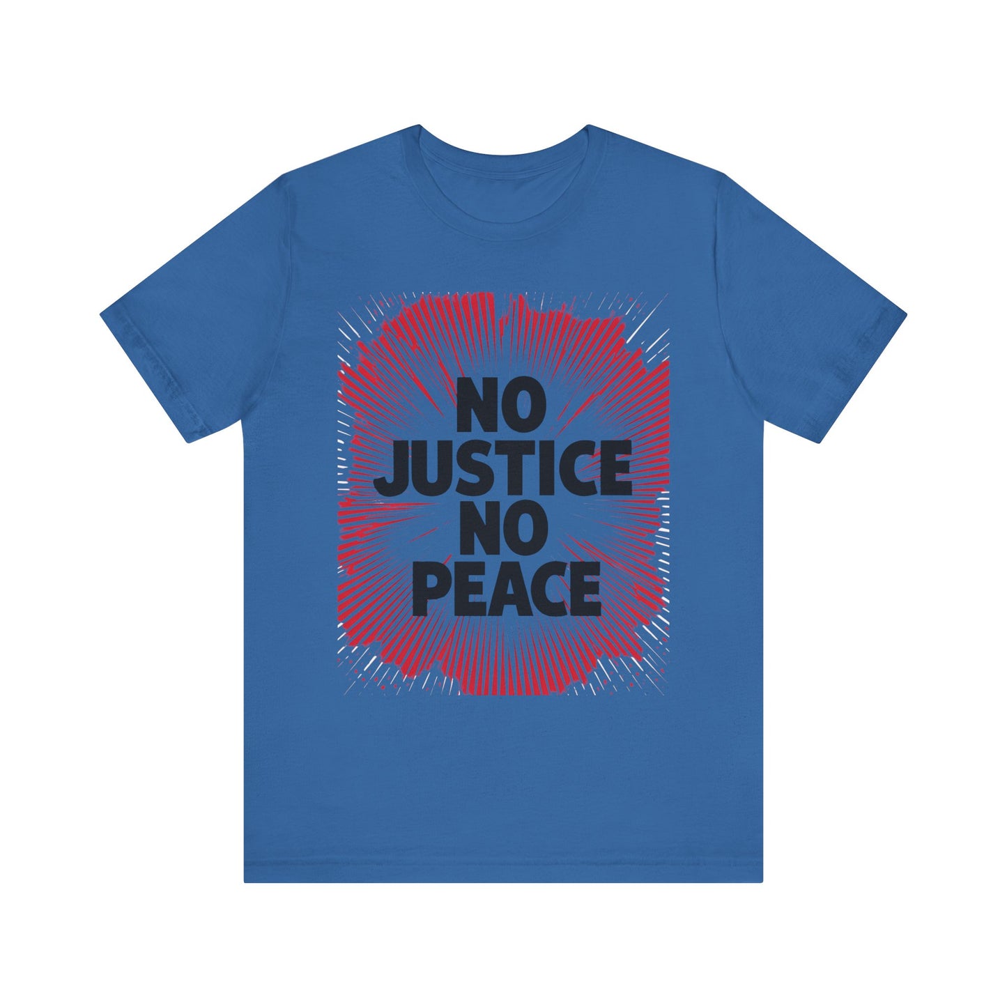 No Justice No Peace Tee - Unisex Jersey Short Sleeve Shirt, Statement Tee, Gift for Activists, Casual Wear, Hands Off Protest