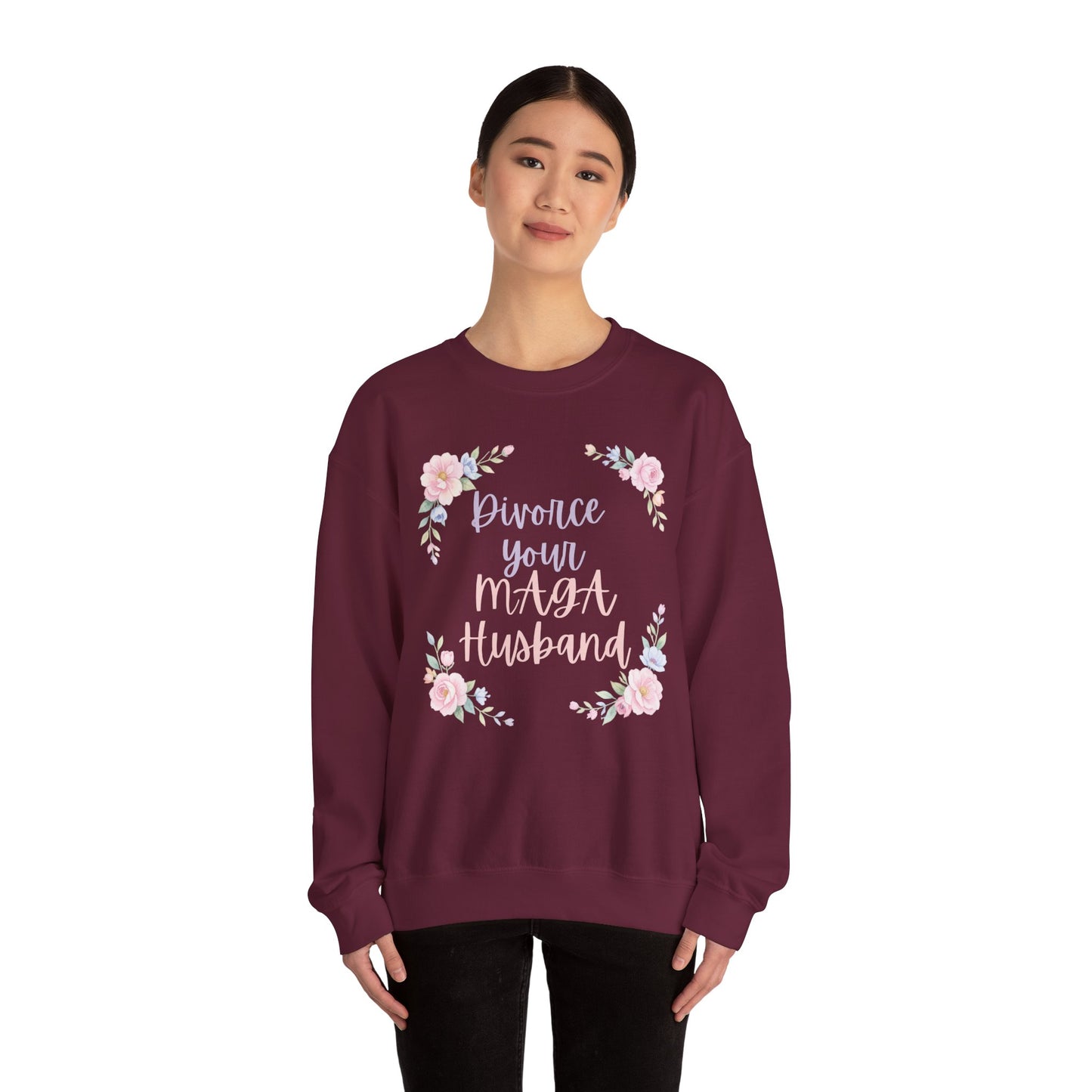 Divorce Your Mean Husband Floral Crewneck Sweatshirt