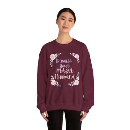 Divorce Your Mean Husband Floral Crewneck Sweatshirt