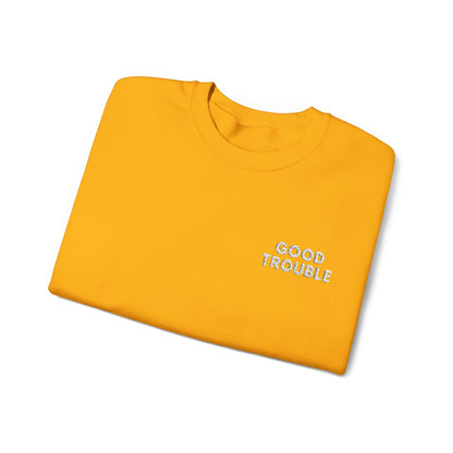 GoodTrouble Embroidered Unisex Crewneck Sweatshirt - Comfort Meets Activism