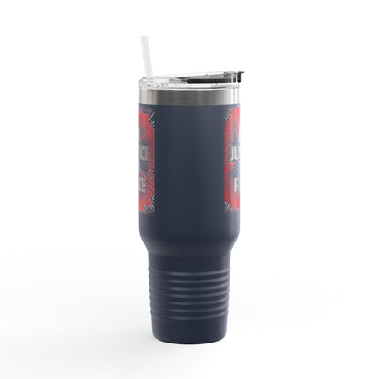 No Justice No Peace Insulated Travel Mug, 40oz, Perfect Gift for Coffee Lovers, Road Trips, and Hands Off Protest Tumbler