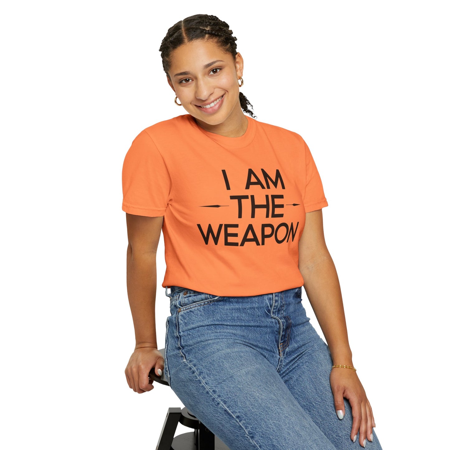 Unisex Garment-Dyed T-shirt - Motivational 'I Am The Weapon' Quote