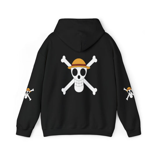 Straw Hat Pirates' Jolly Roger Embroidered Hoodie Design,  Protest streetwear