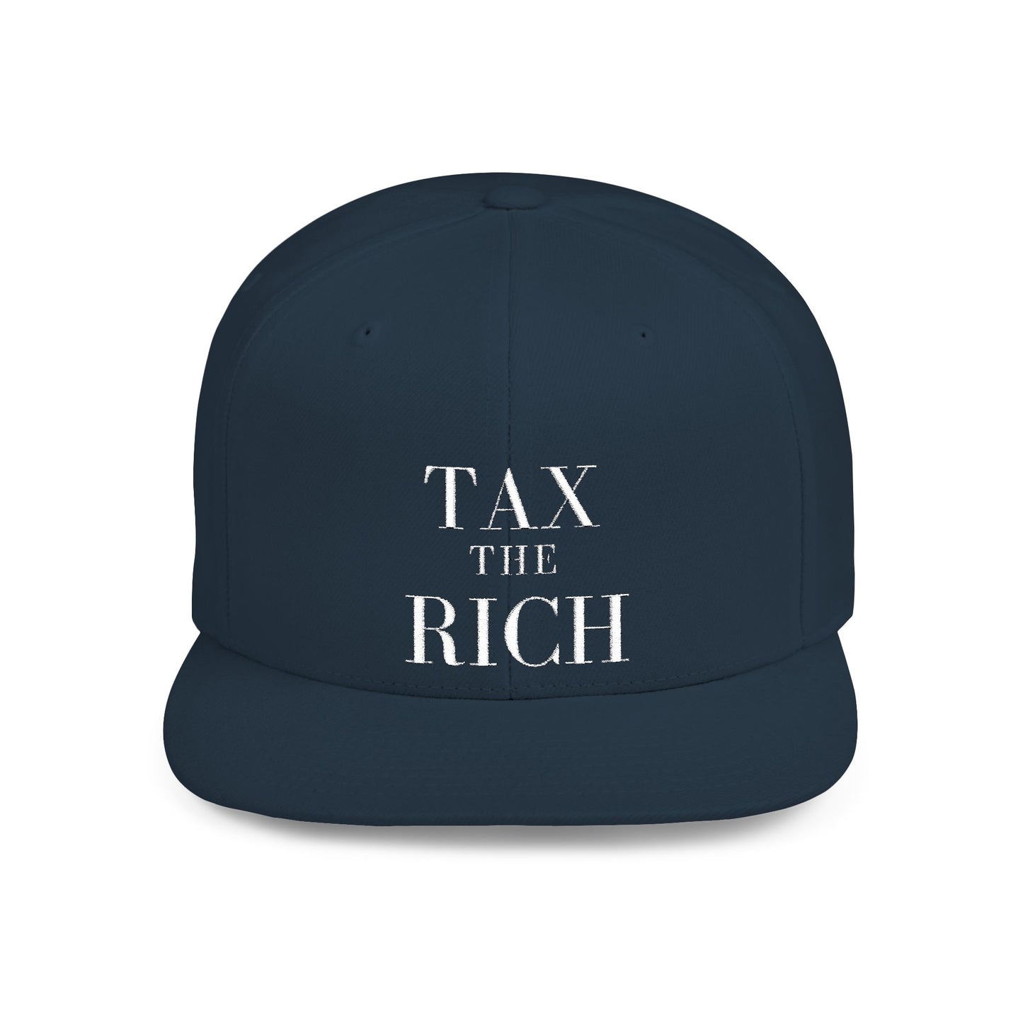 Tax The Rich Embroidered Snapback Cap