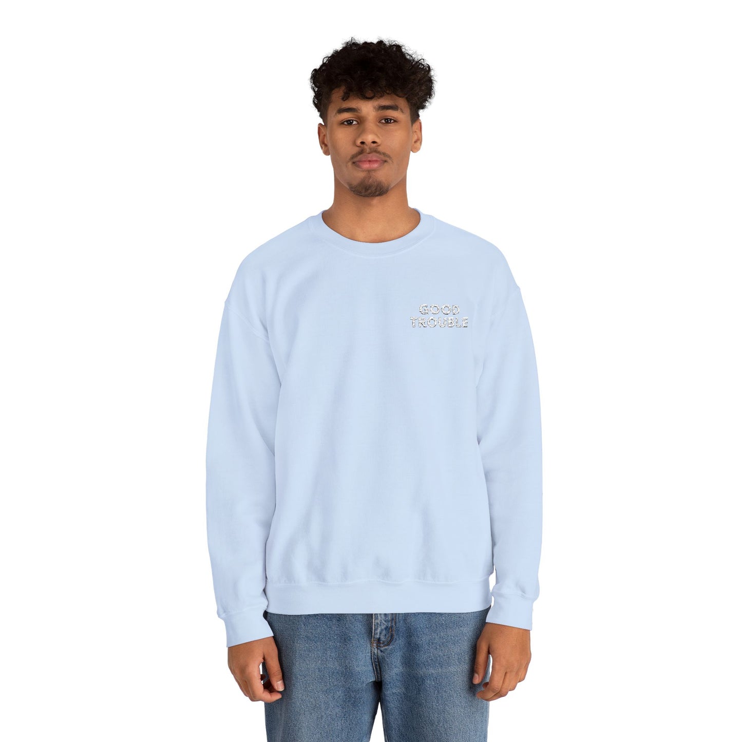 GoodTrouble Embroidered Unisex Crewneck Sweatshirt - Comfort Meets Activism