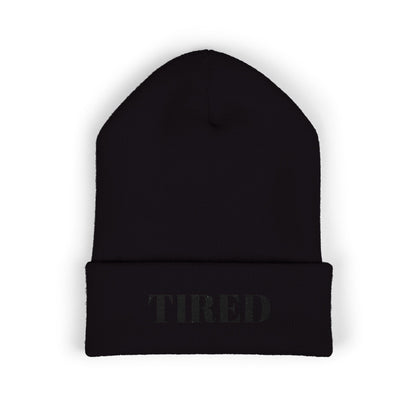 Tired Cuffed Beanie, Embroidered Beanie Hat, Eco-Friendly Accessories, Winter Warm Hat
