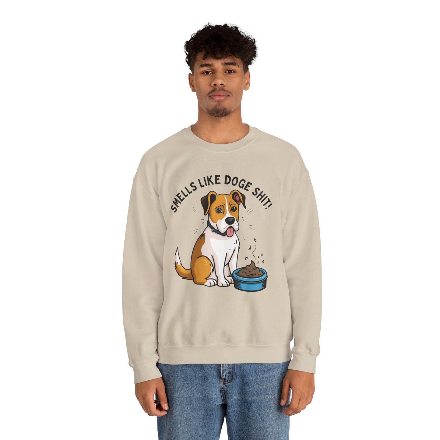Funny Dog Lover Sweatshirt - 'Smells Like Doge Sh*t!' Crewneck