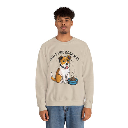 Funny Dog Lover Sweatshirt - 'Smells Like Doge Sh*t!' Crewneck