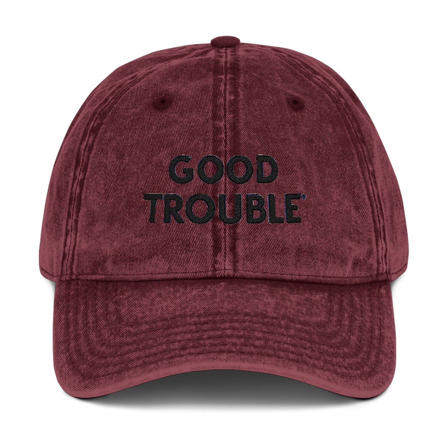 Good Trouble Embroidered Vintage Cap, Adjustable Dad Hat, Summer Essential Gift for Trendsetters