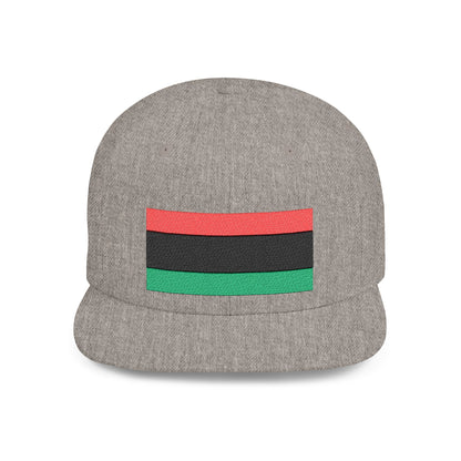 Pan African Embroidered Snapback Cap, Trendy Flat Bill Hat for Activists, Gift for African Heritage Celebrations, Urban Streetwear