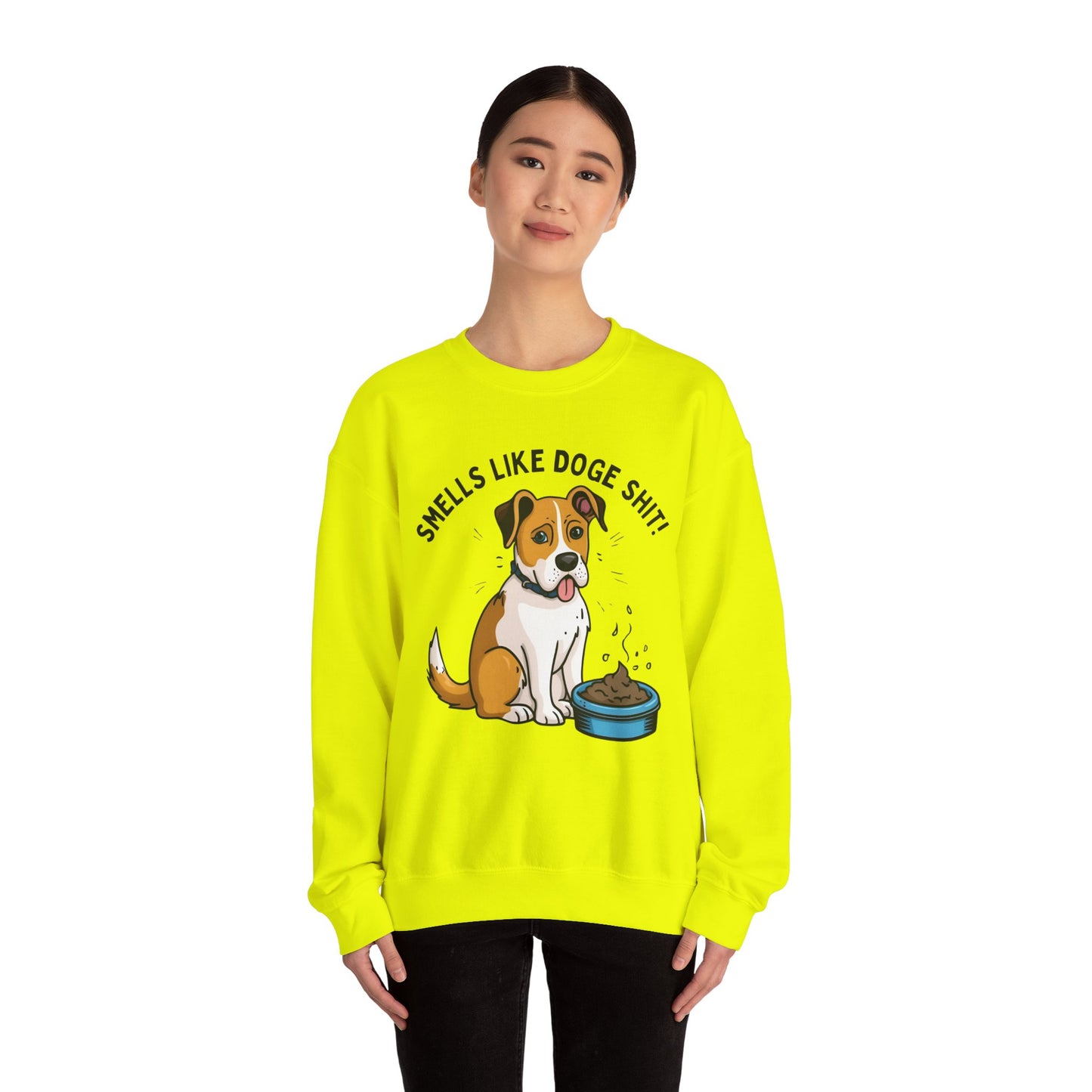 Funny Dog Lover Sweatshirt - 'Smells Like Doge Sh*t!' Crewneck