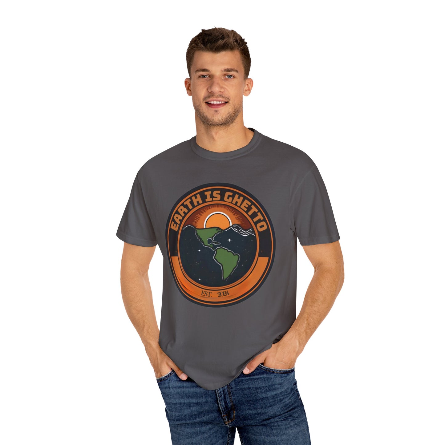 Earth is Ghetto  - Unisex Garment-Dyed T-shirt